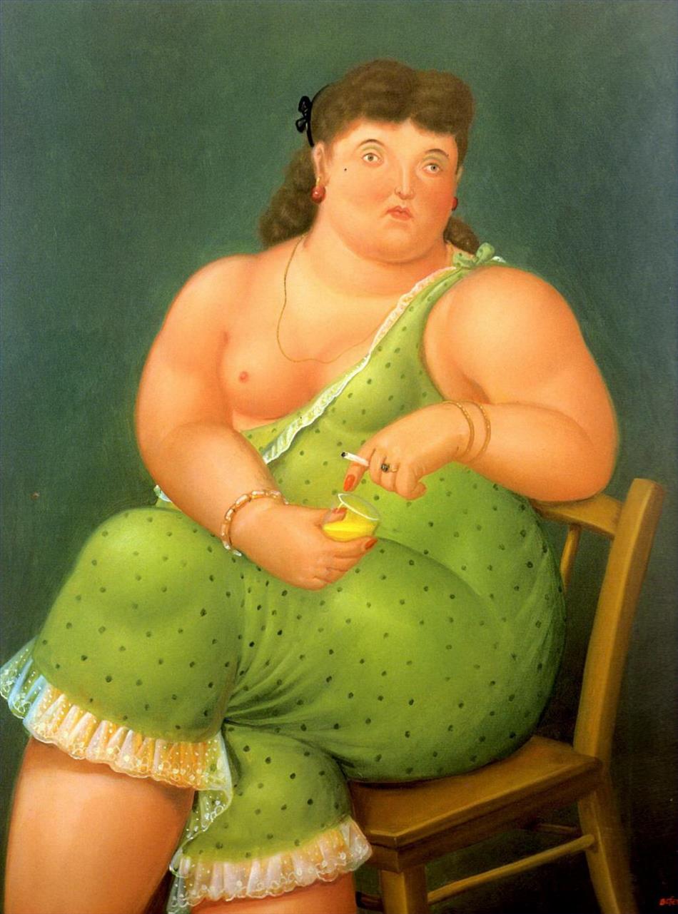 halbnackte Frau Fernando Botero Ölgemälde